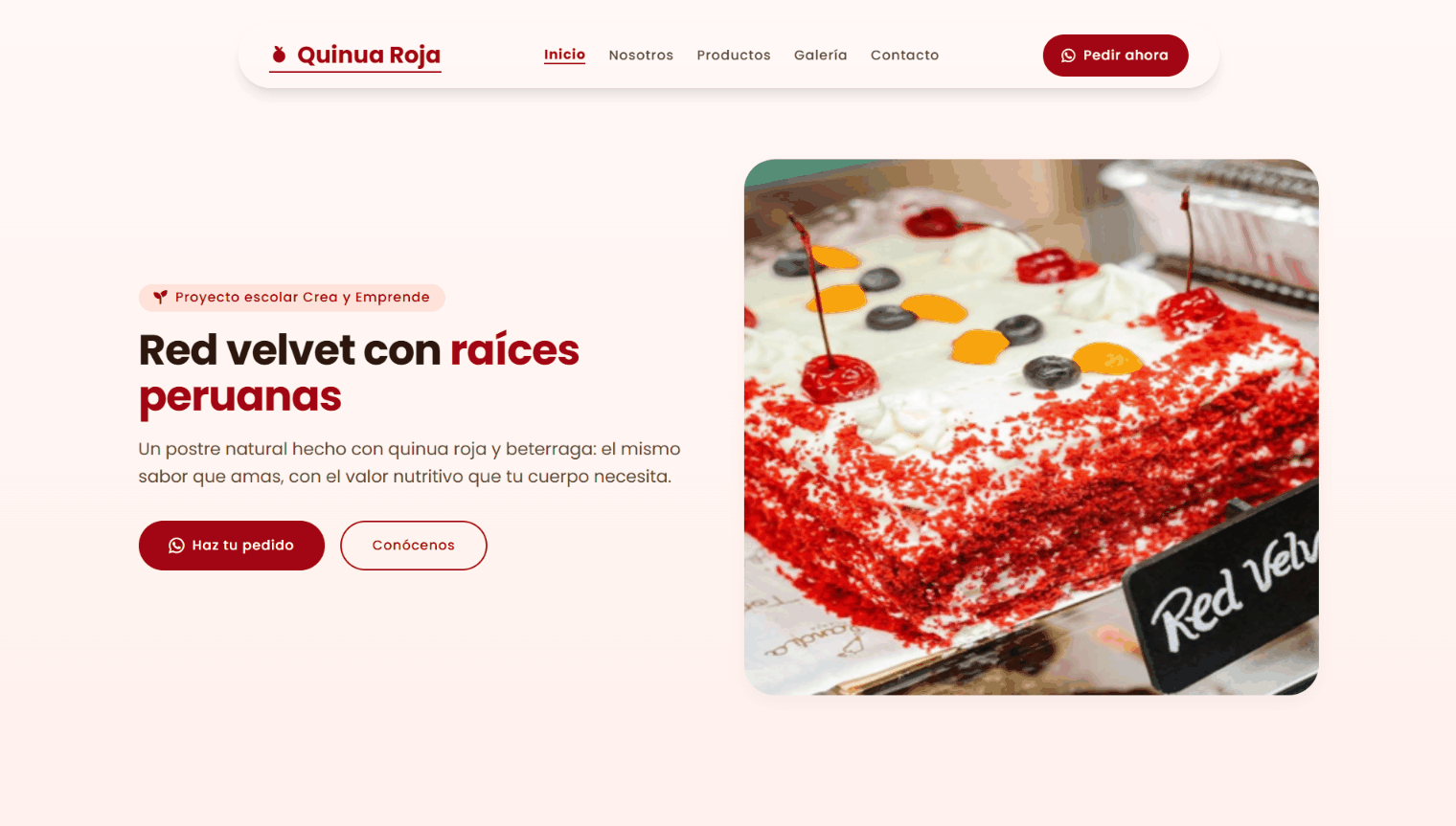 Vista previa del sitio Quinua Roja