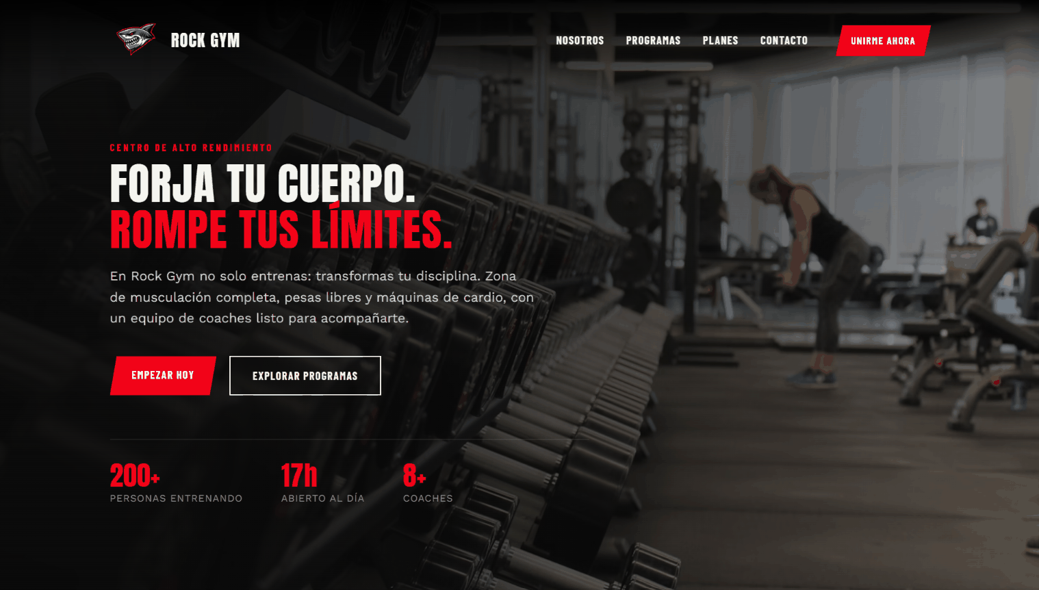 Vista previa del sitio Rock Gym